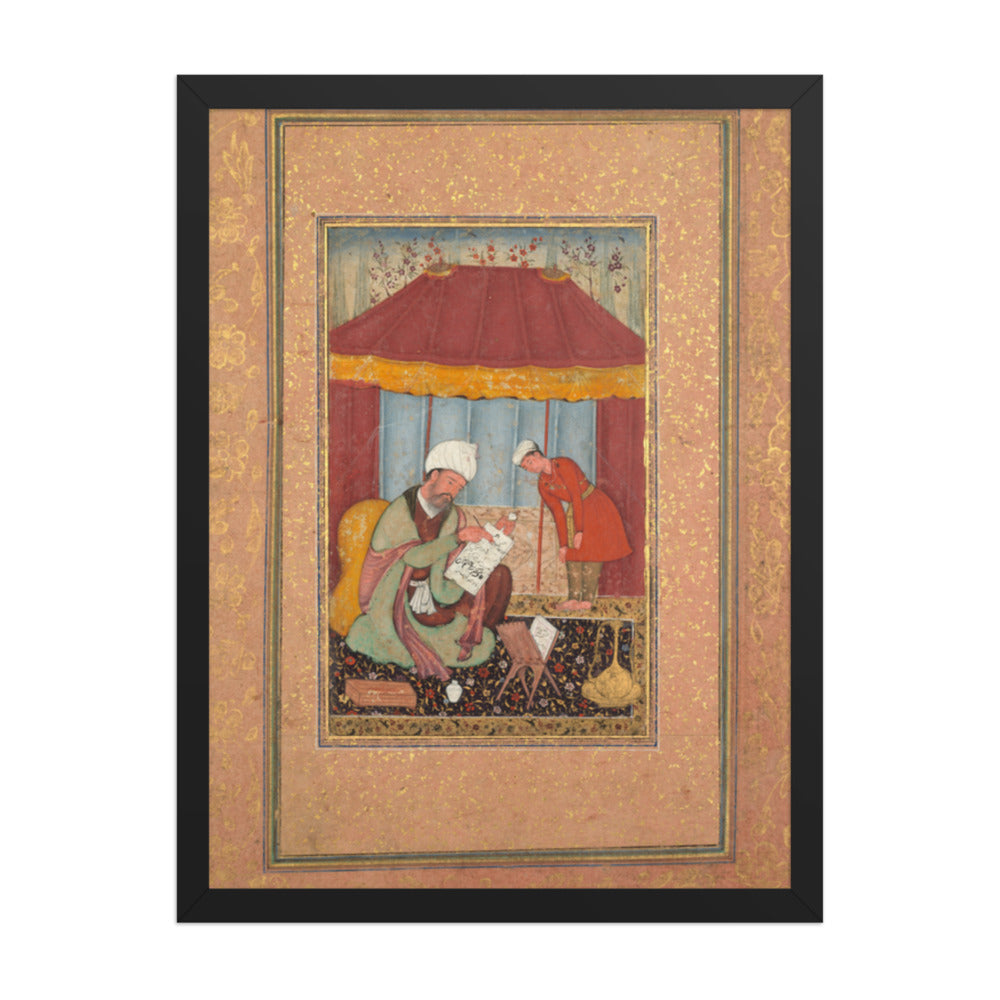 Teacher with his Pupil — Restored Mughal Wall Art — view 1