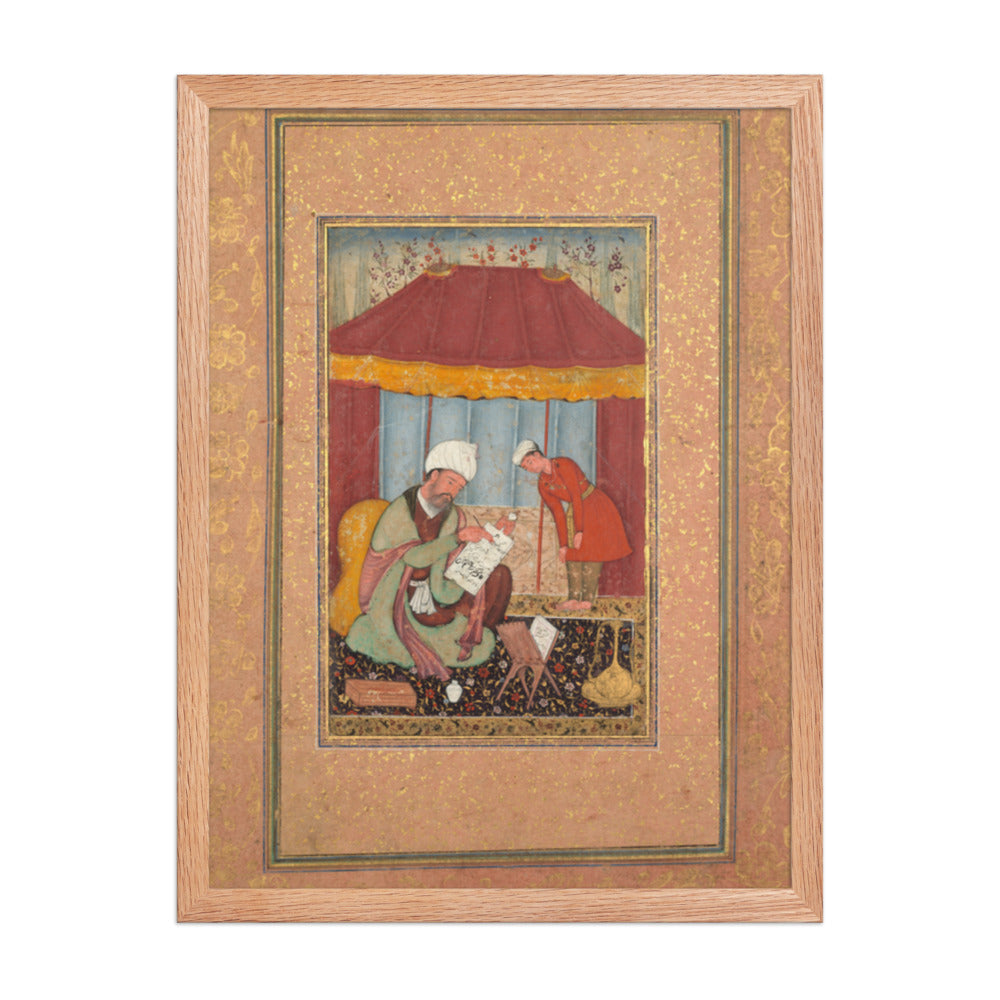 Teacher with his Pupil — Restored Mughal Wall Art — view 3
