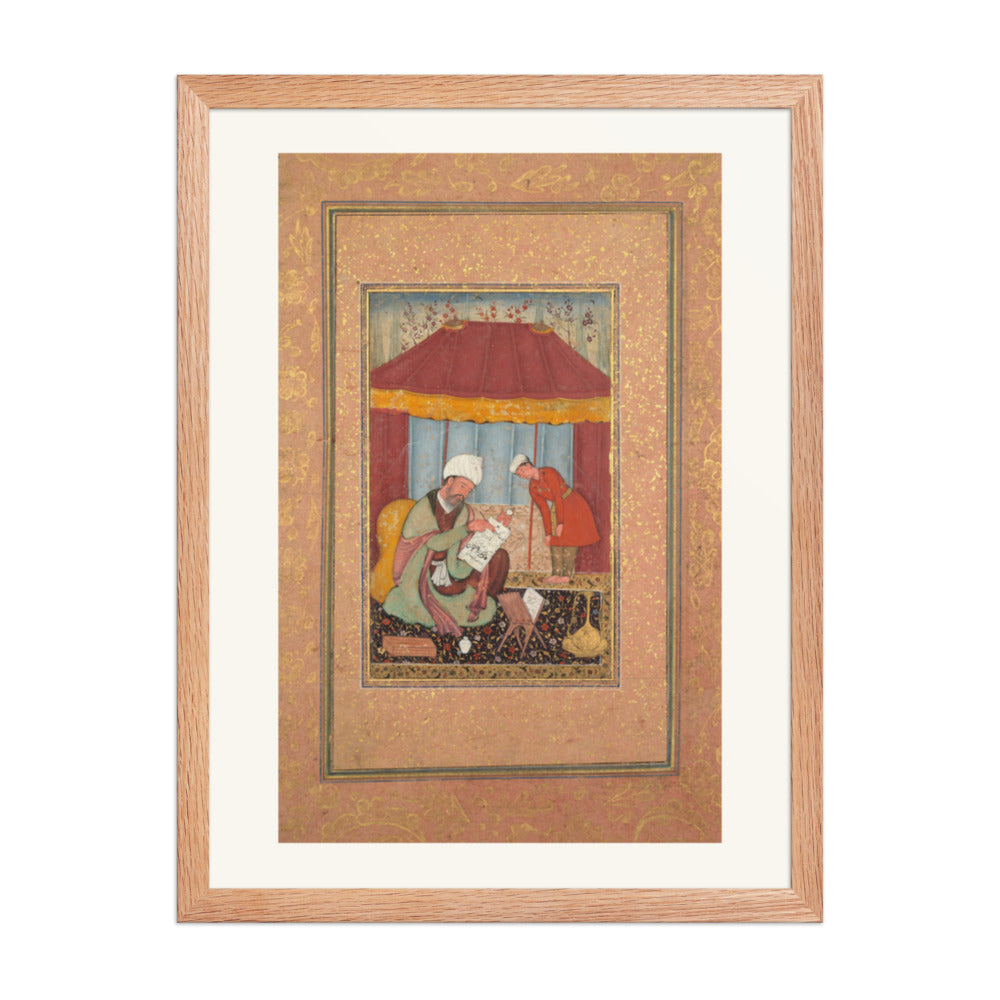 Teacher with his Pupil — Restored Mughal Wall Art — view 3