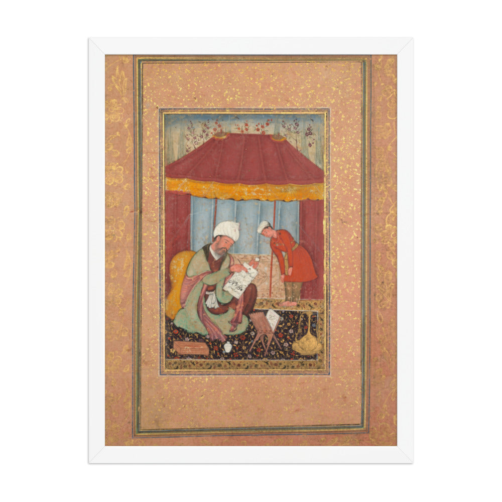 Teacher with his Pupil — Restored Mughal Wall Art — view 5