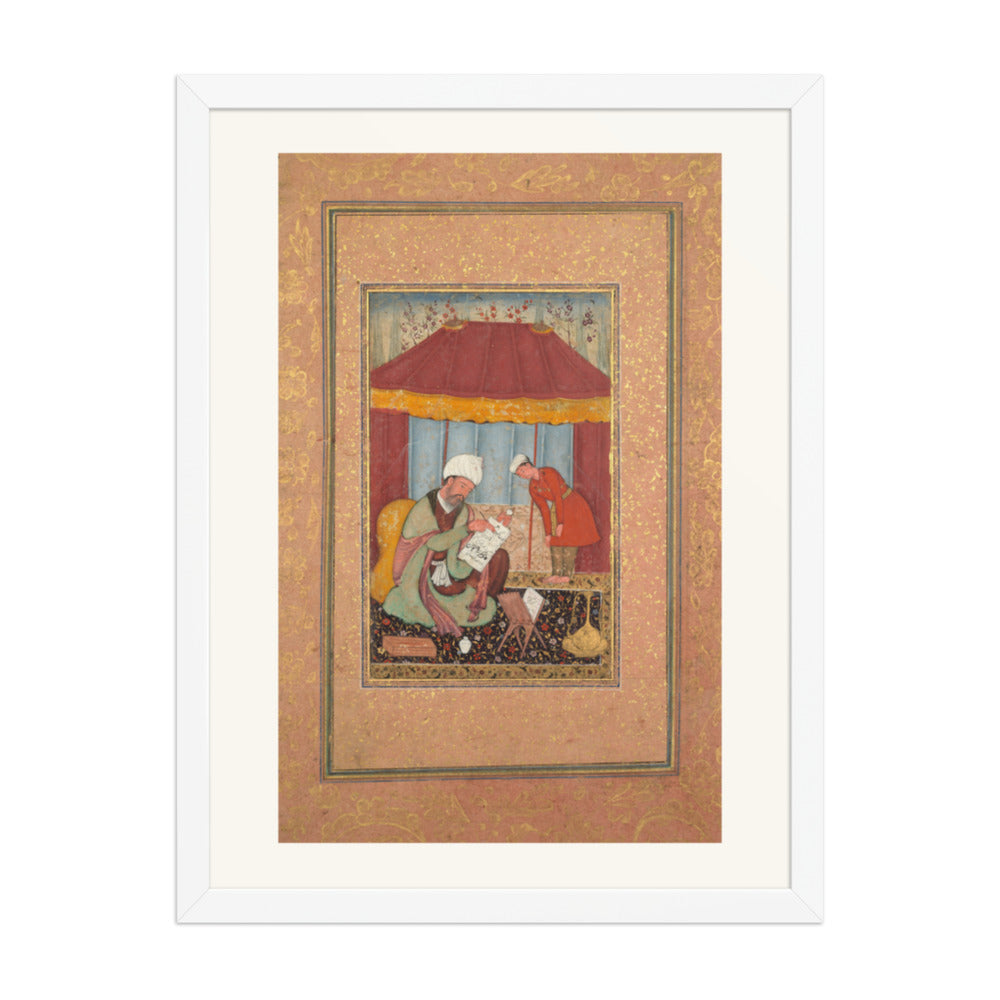 Teacher with his Pupil — Restored Mughal Wall Art — view 5