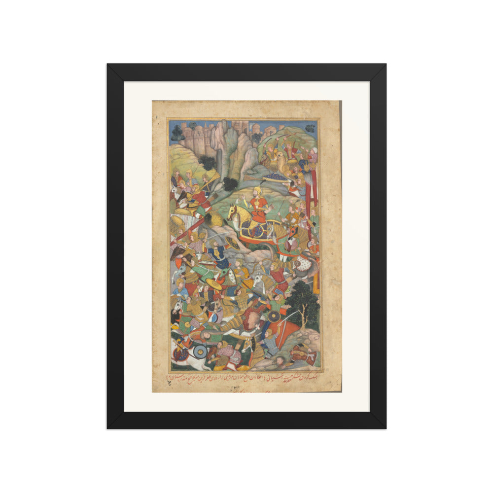 Humayun Defeating the Afghans, from an Akbar-nama — Restored Mughal Wall Art — view 2