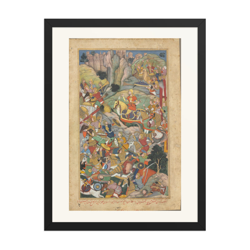 Humayun Defeating the Afghans, from an Akbar-nama — Restored Mughal Wall Art