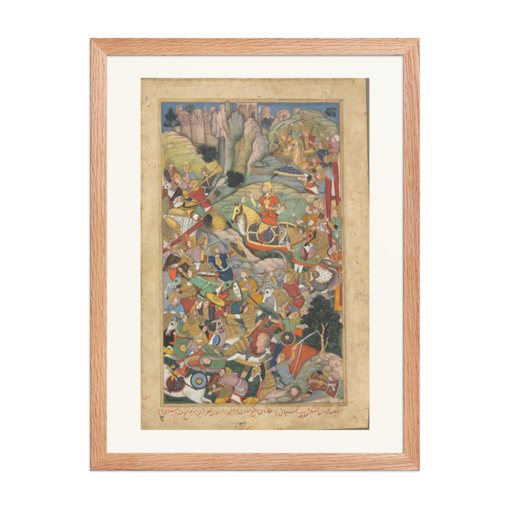 Humayun Defeating the Afghans, from an Akbar-nama — Restored Mughal Wall Art — view 3