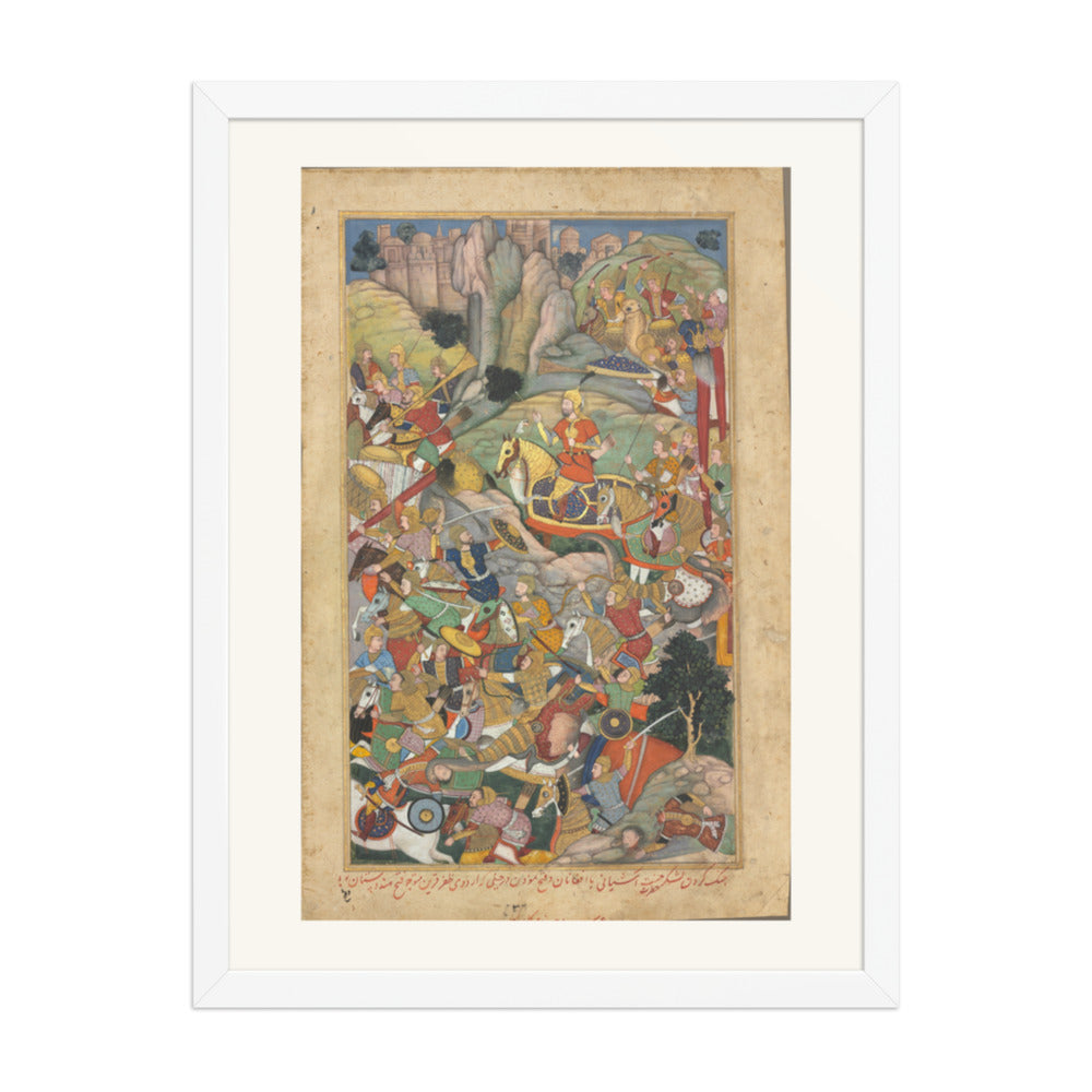 Humayun Defeating the Afghans, from an Akbar-nama — Restored Mughal Wall Art — view 5