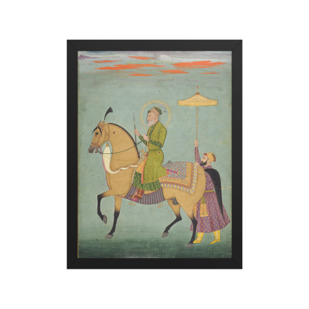 The Emperor Alamgir (reigned 1658–1707) on Horseback — Restored Mughal Wall Art — view 2