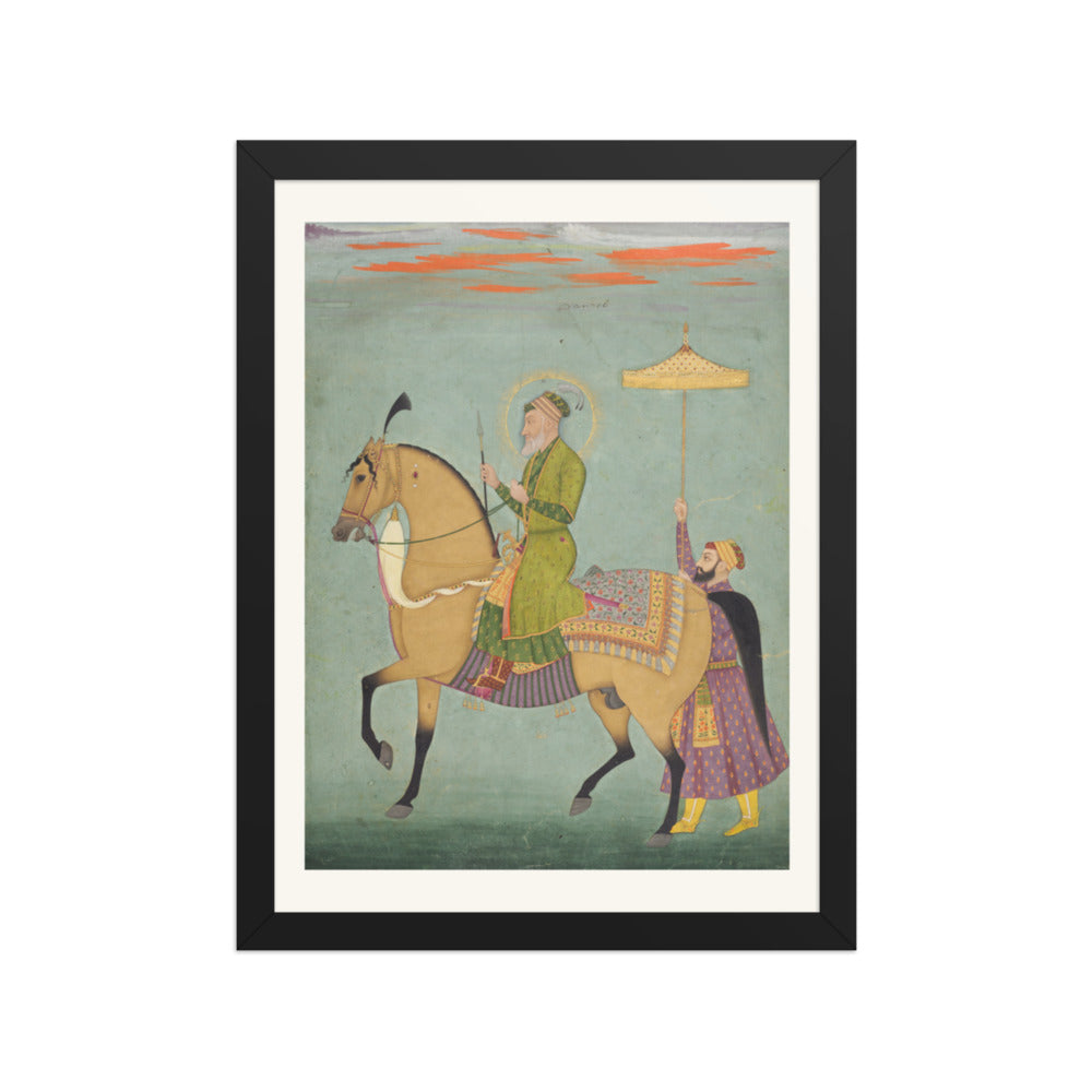 The Emperor Alamgir (reigned 1658–1707) on Horseback — Restored Mughal Wall Art — view 2
