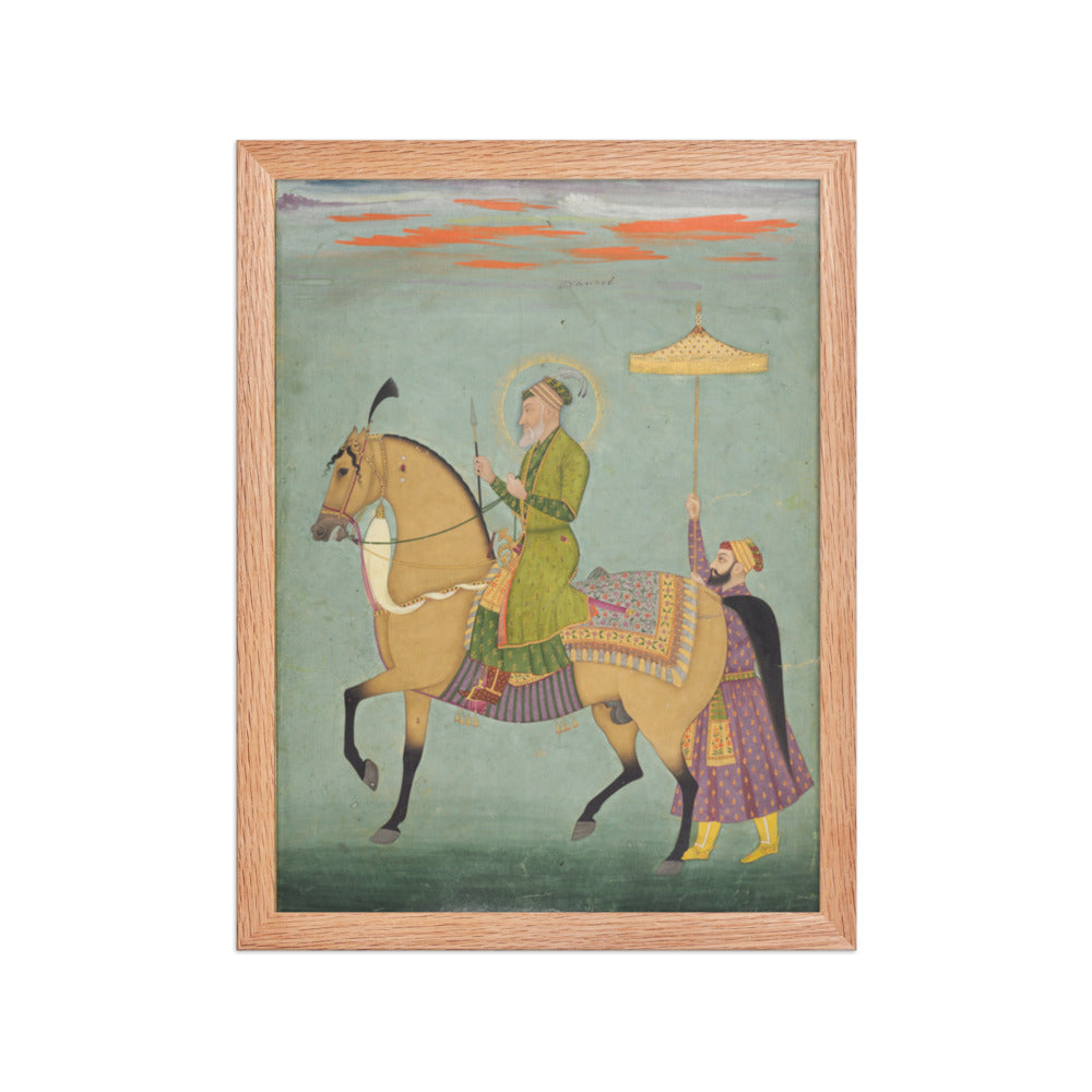 The Emperor Alamgir (reigned 1658–1707) on Horseback — Restored Mughal Wall Art — view 4