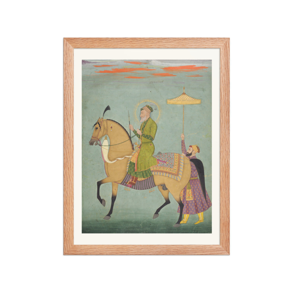 The Emperor Alamgir (reigned 1658–1707) on Horseback — Restored Mughal Wall Art — view 4