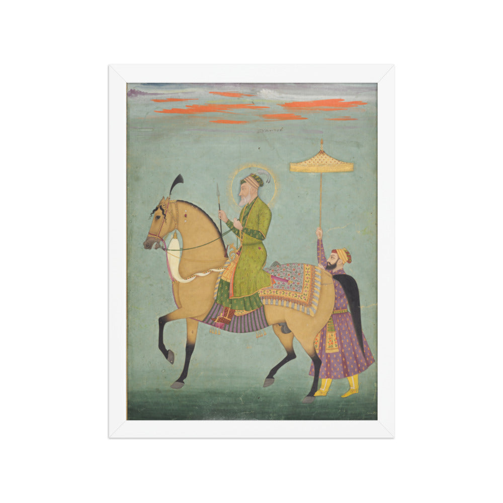 The Emperor Alamgir (reigned 1658–1707) on Horseback — Restored Mughal Wall Art — view 6