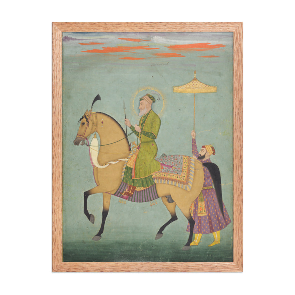 The Emperor Alamgir (reigned 1658–1707) on Horseback — Restored Mughal Wall Art — view 3