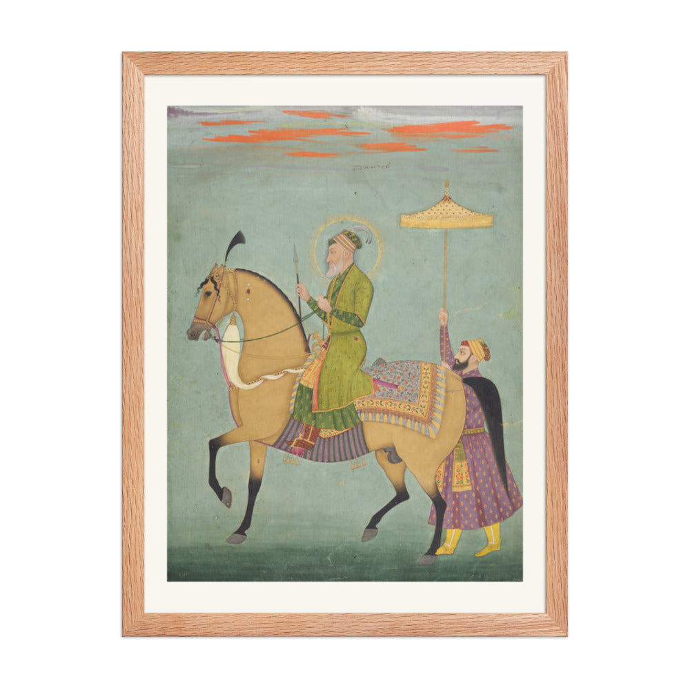 The Emperor Alamgir (reigned 1658–1707) on Horseback — Restored Mughal Wall Art — view 3
