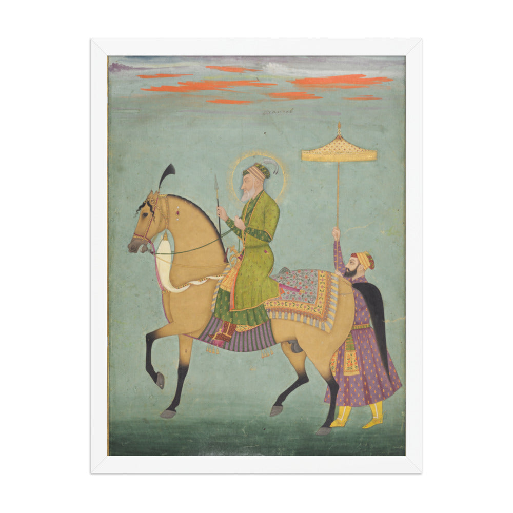 The Emperor Alamgir (reigned 1658–1707) on Horseback — Restored Mughal Wall Art — view 5