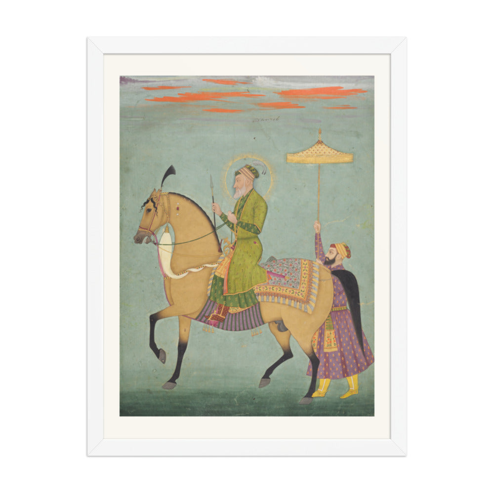 The Emperor Alamgir (reigned 1658–1707) on Horseback — Restored Mughal Wall Art — view 5