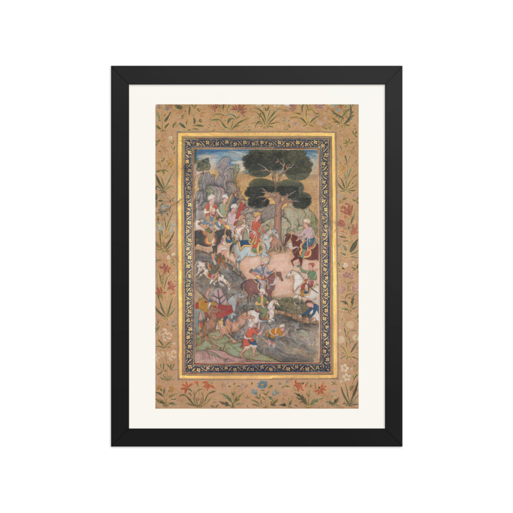 Babur meeting with Sultan Ali Mirza at the Kohik — Restored Mughal Wall Art — view 2