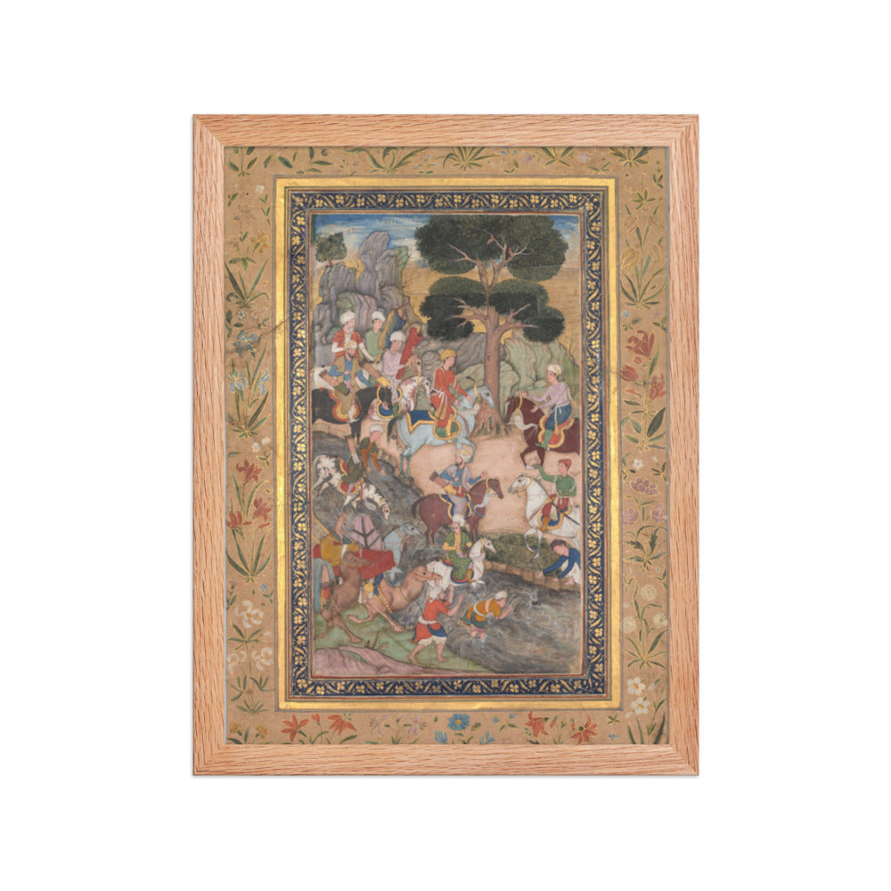 Babur meeting with Sultan Ali Mirza at the Kohik — Restored Mughal Wall Art — view 4