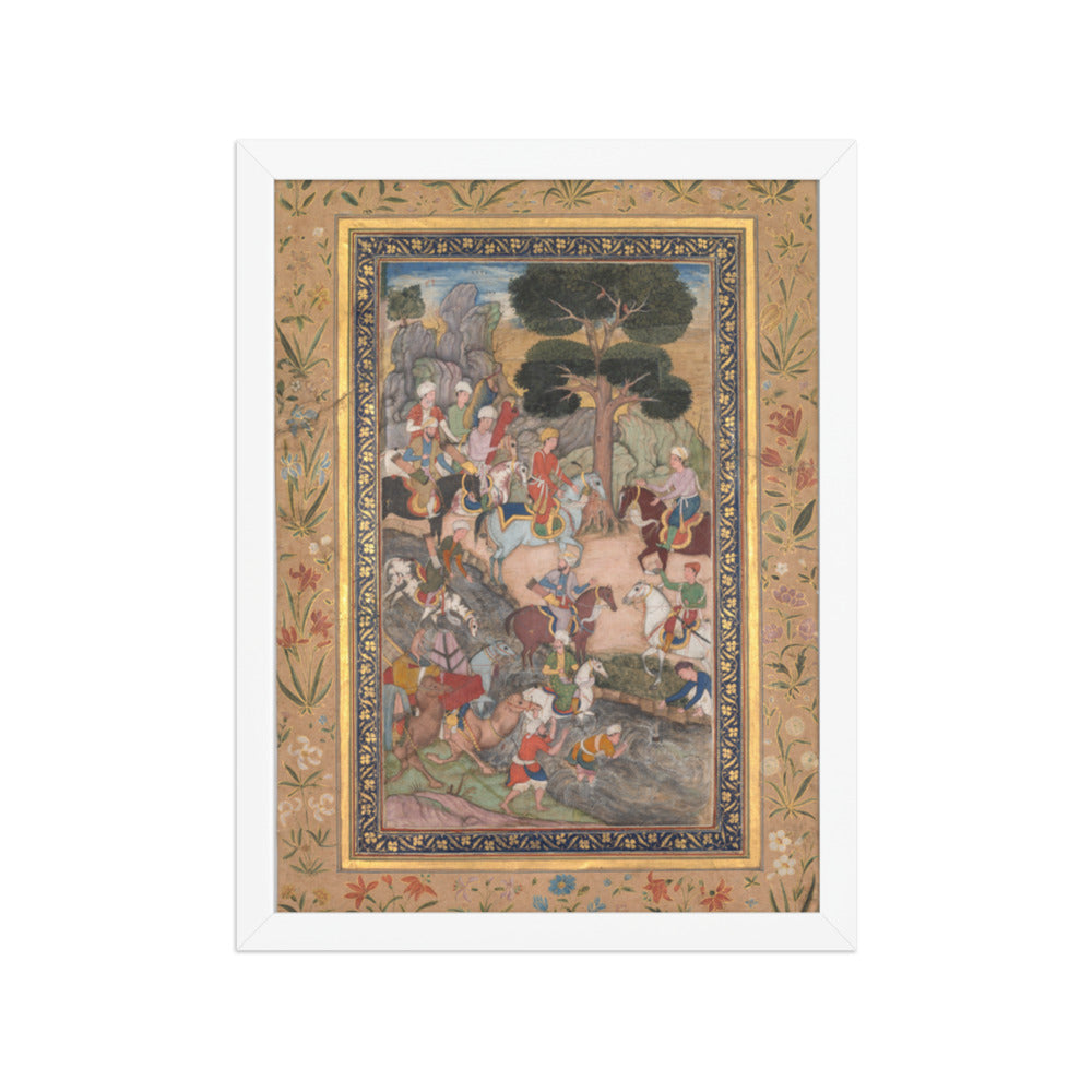 Babur meeting with Sultan Ali Mirza at the Kohik — Restored Mughal Wall Art — view 6