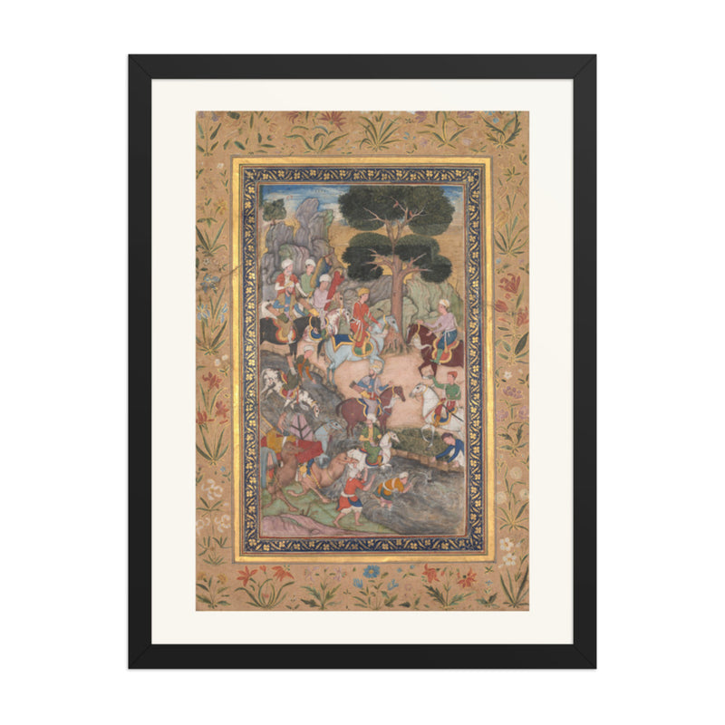Babur meeting with Sultan Ali Mirza at the Kohik — Restored Mughal Wall Art