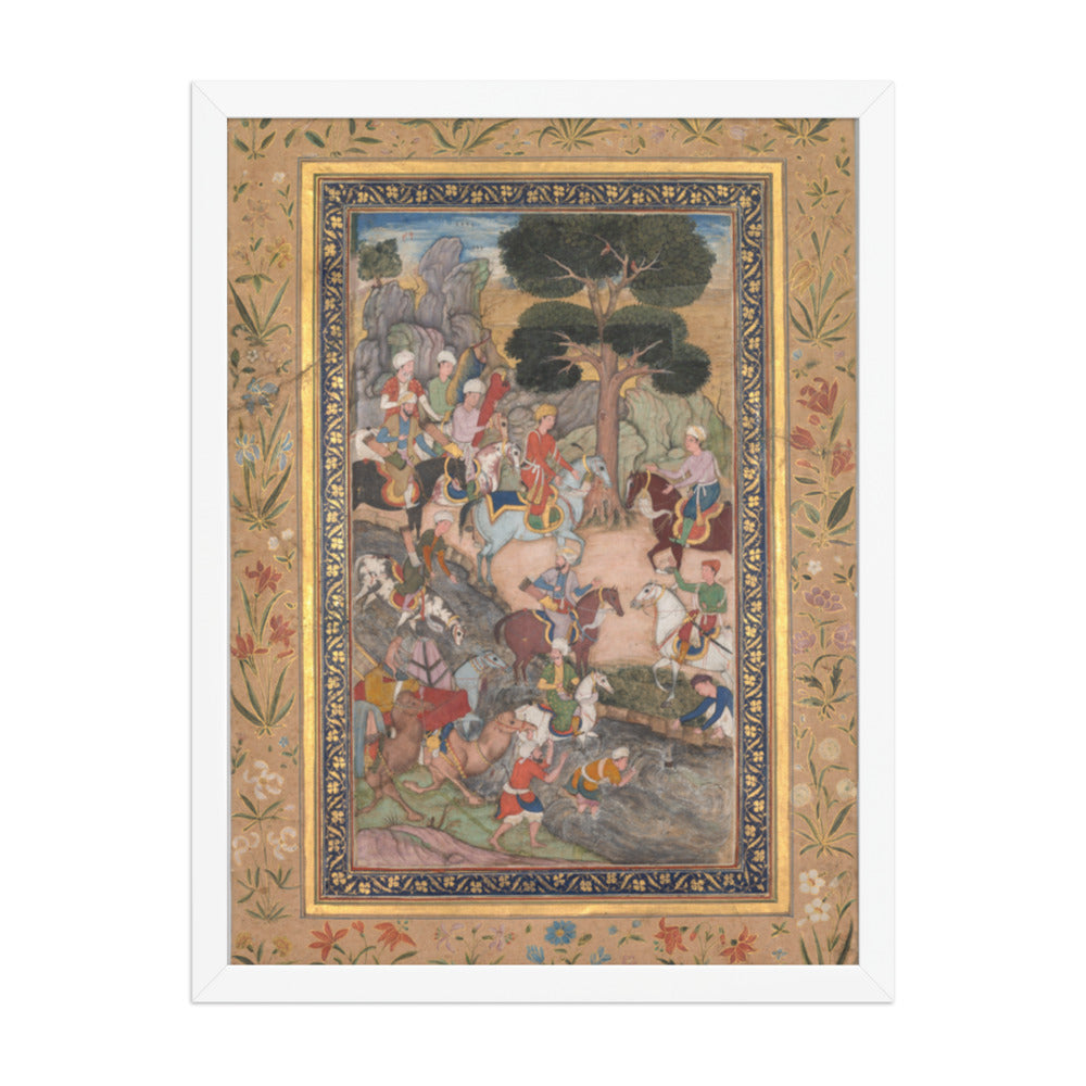 Babur meeting with Sultan Ali Mirza at the Kohik — Restored Mughal Wall Art — view 5