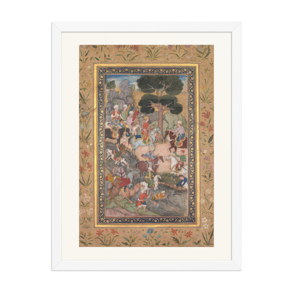 Babur meeting with Sultan Ali Mirza at the Kohik — Restored Mughal Wall Art — view 5