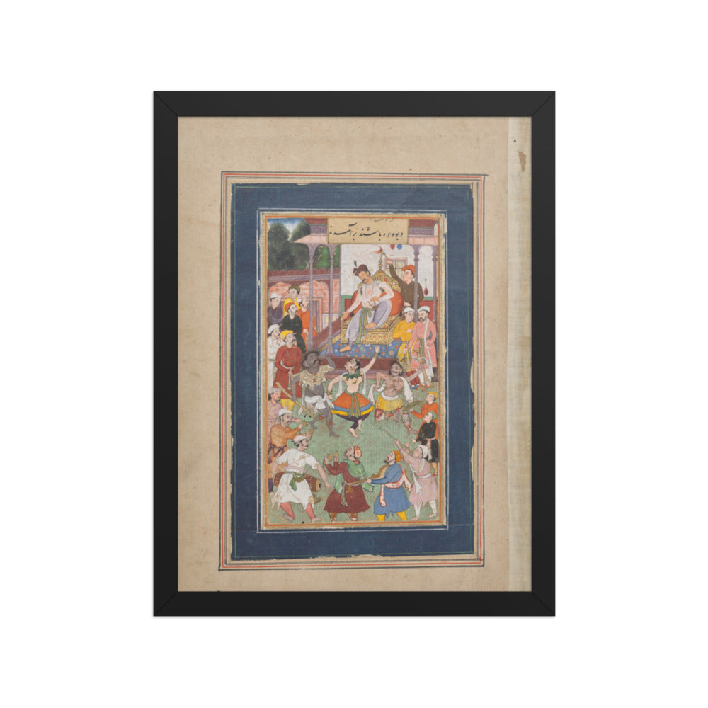 Grotesque Dancers Performing — Restored Mughal Wall Art — view 2