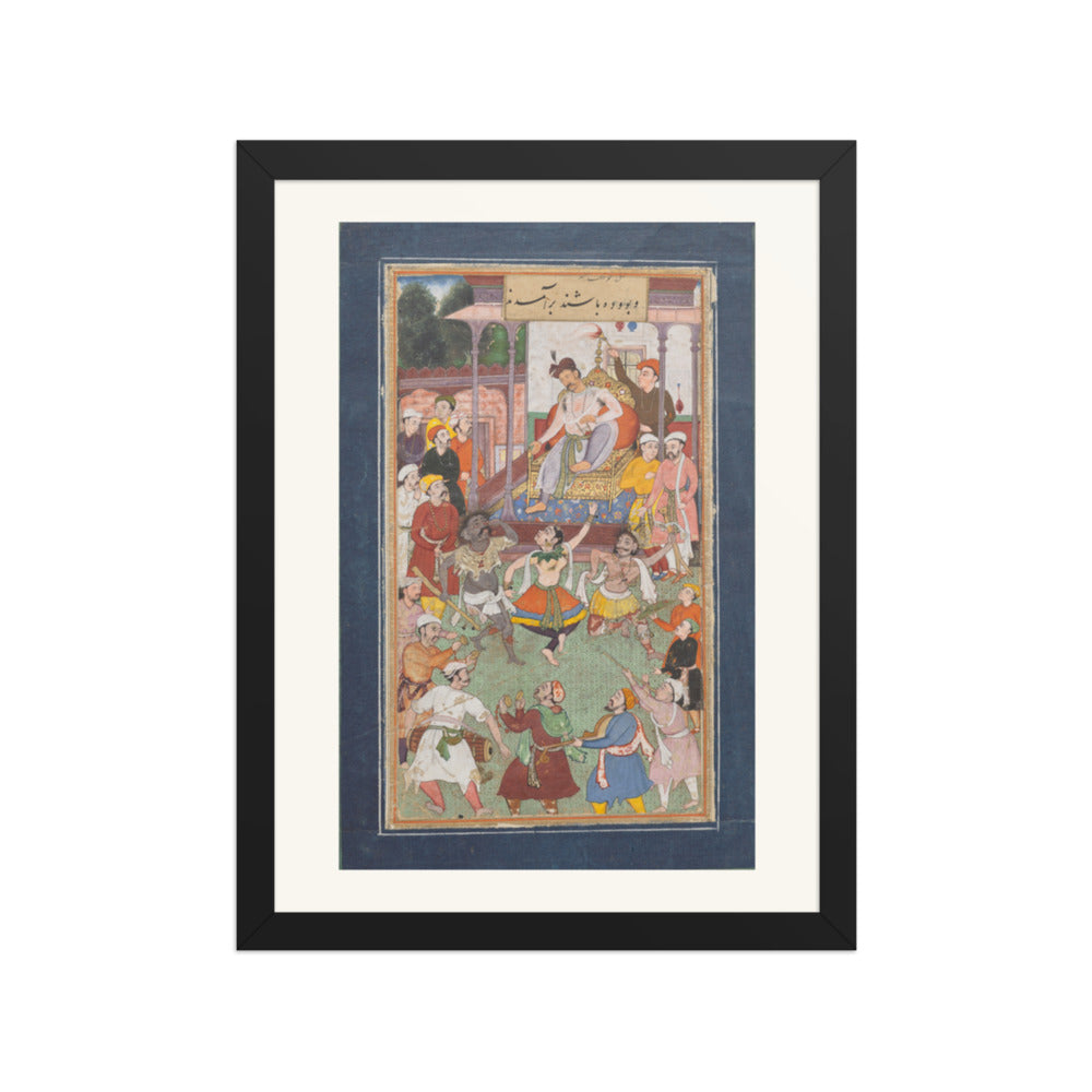 Grotesque Dancers Performing — Restored Mughal Wall Art — view 2