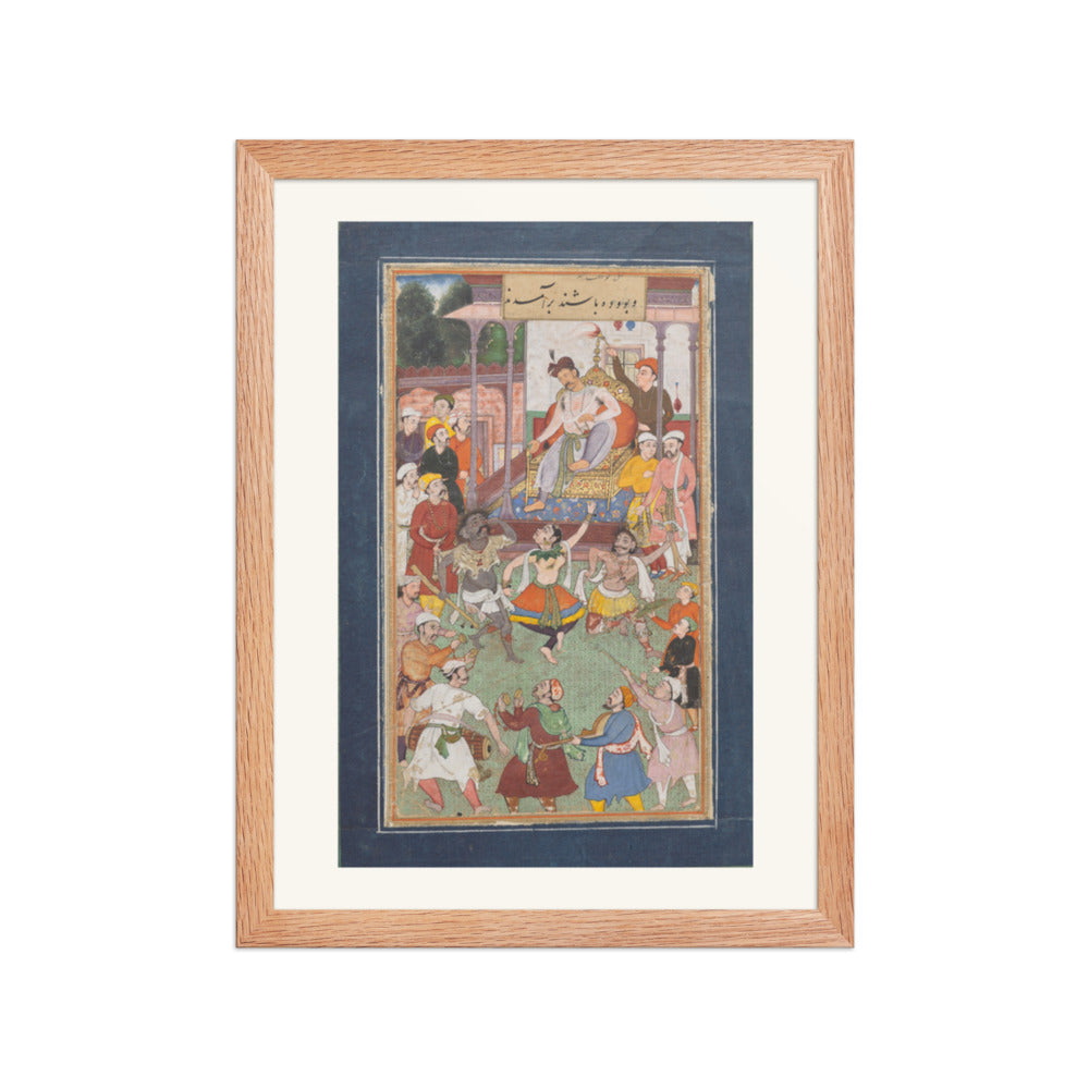 Grotesque Dancers Performing — Restored Mughal Wall Art — view 4