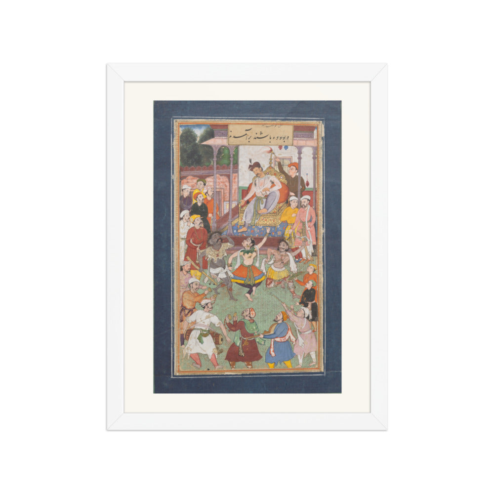 Grotesque Dancers Performing — Restored Mughal Wall Art — view 6