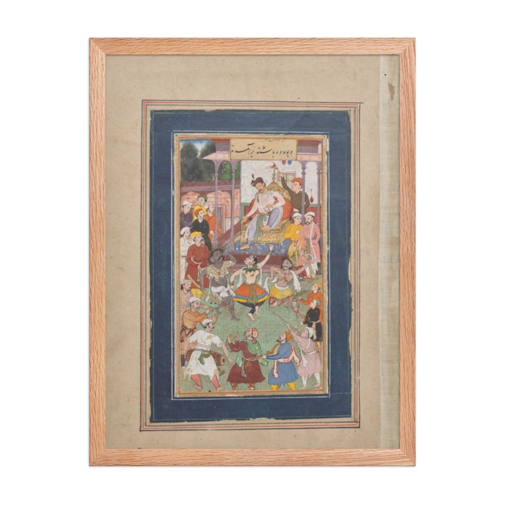 Grotesque Dancers Performing — Restored Mughal Wall Art — view 3
