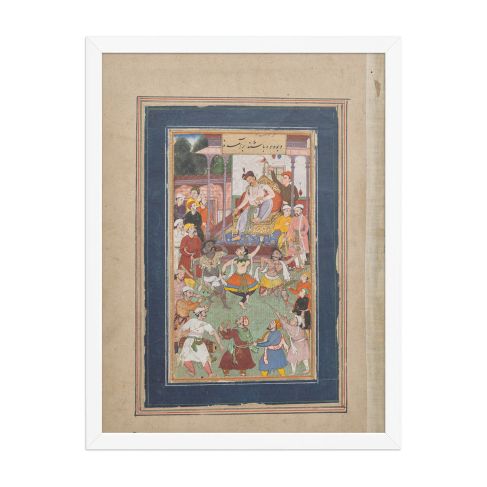 Grotesque Dancers Performing — Restored Mughal Wall Art — view 5