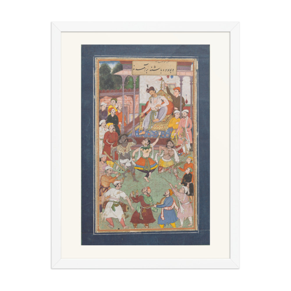 Grotesque Dancers Performing — Restored Mughal Wall Art — view 5
