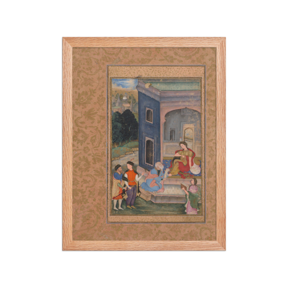 European Costume Scene — Restored Mughal Wall Art — view 4
