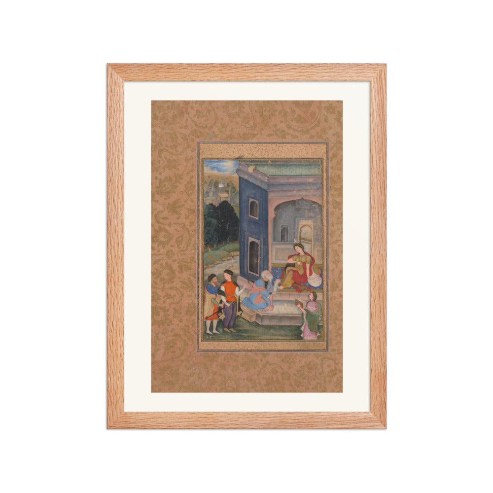 European Costume Scene — Restored Mughal Wall Art — view 4