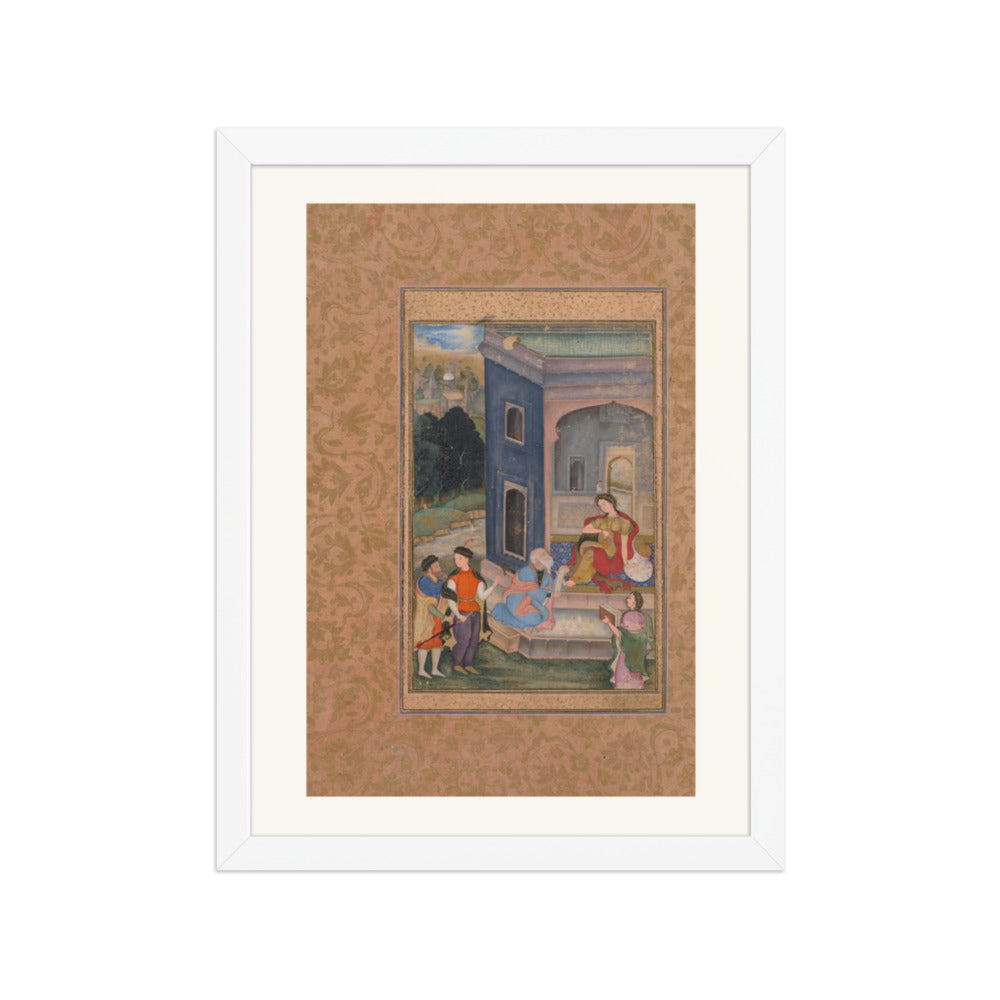 European Costume Scene — Restored Mughal Wall Art — view 6