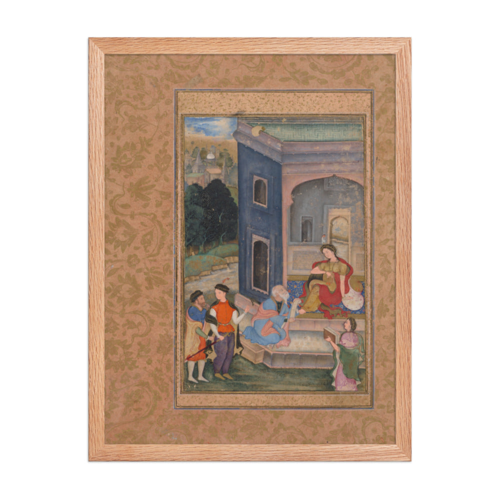 European Costume Scene — Restored Mughal Wall Art — view 3