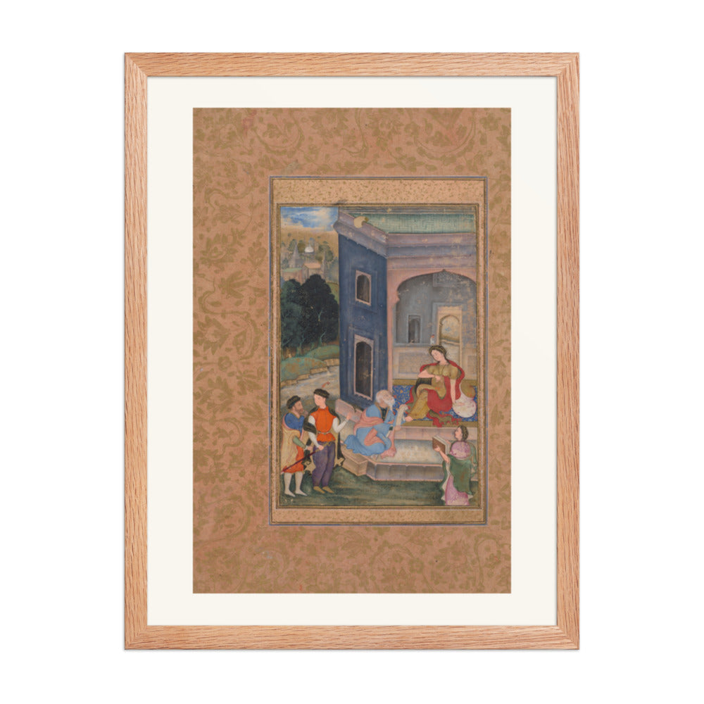 European Costume Scene — Restored Mughal Wall Art — view 3