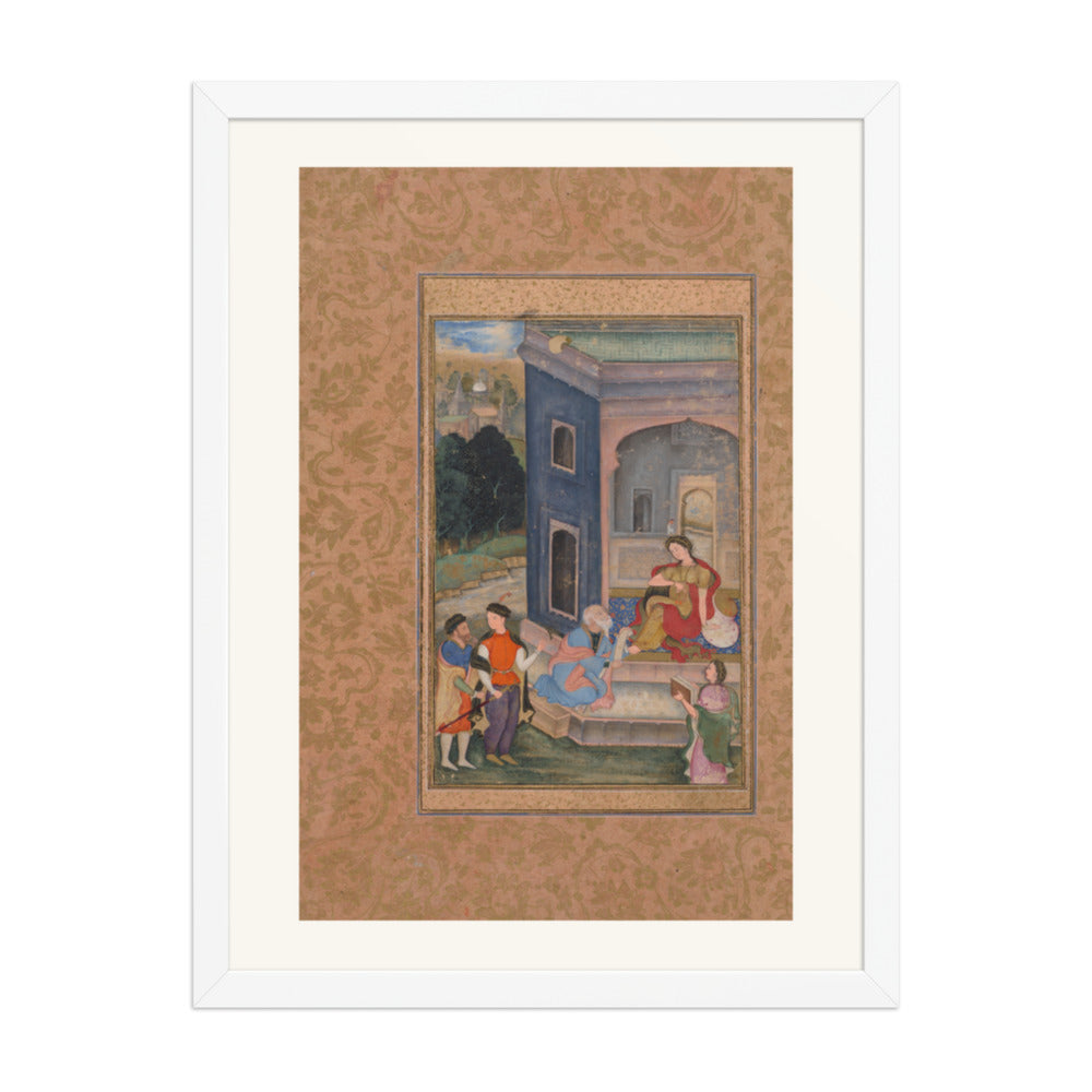 European Costume Scene — Restored Mughal Wall Art — view 5