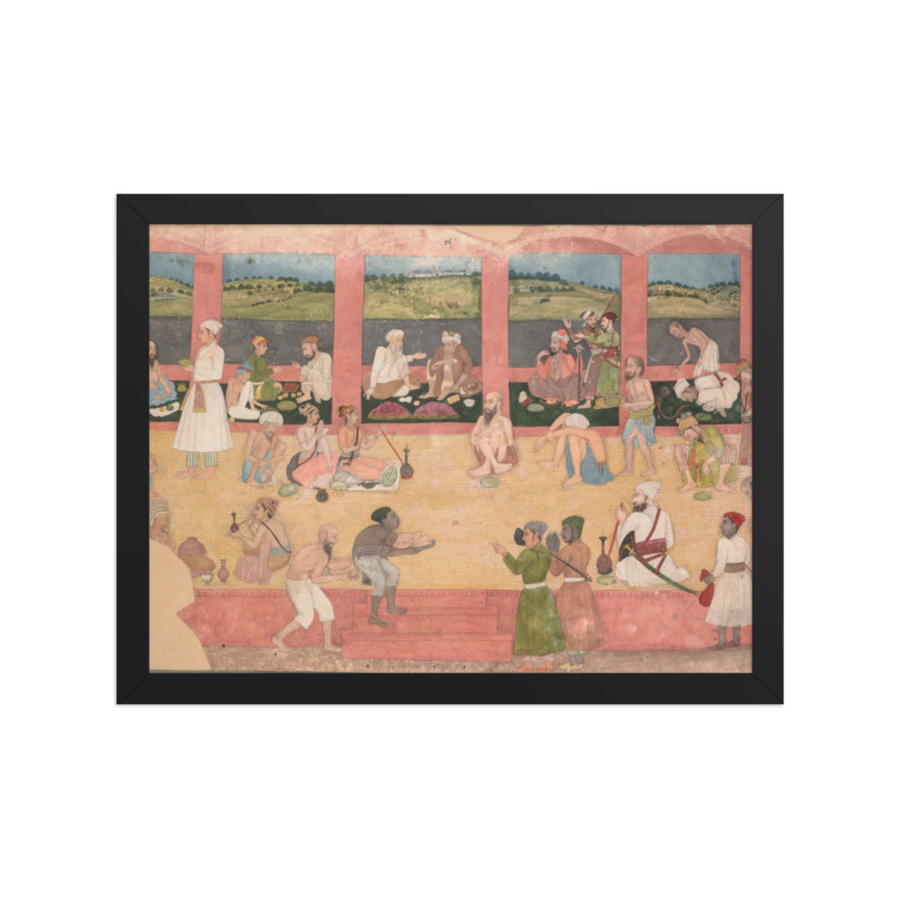 Opium Smokers Served Fruit and Bread — Restored Mughal Wall Art — view 2