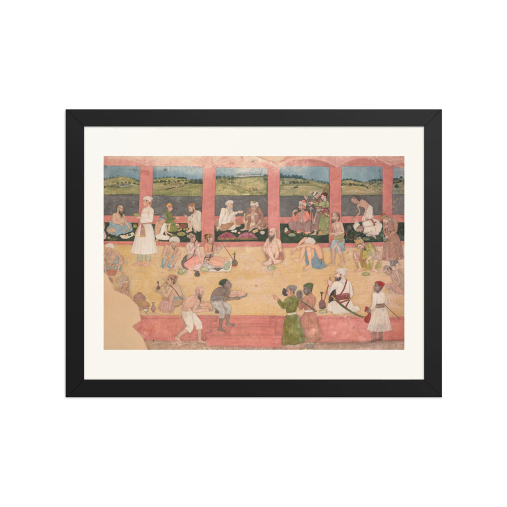 Opium Smokers Served Fruit and Bread — Restored Mughal Wall Art — view 2