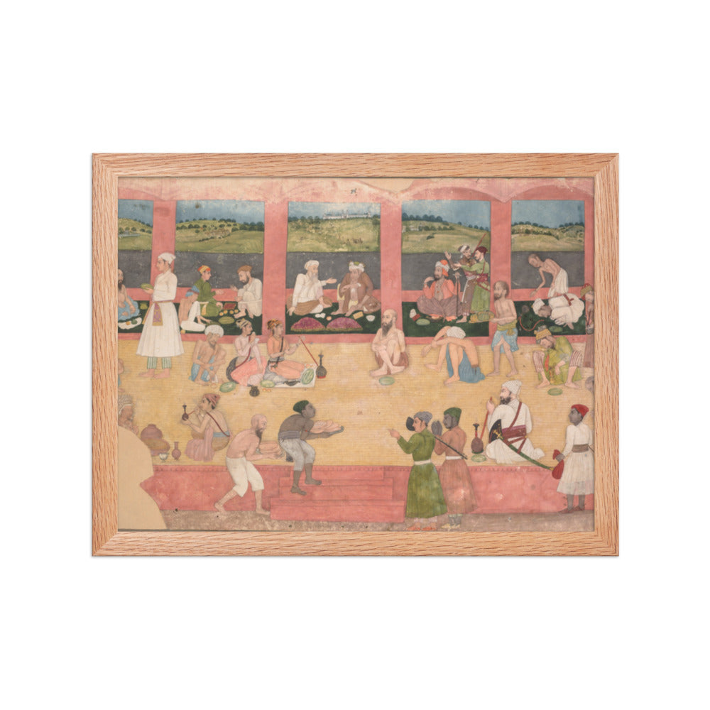 Opium Smokers Served Fruit and Bread — Restored Mughal Wall Art — view 4