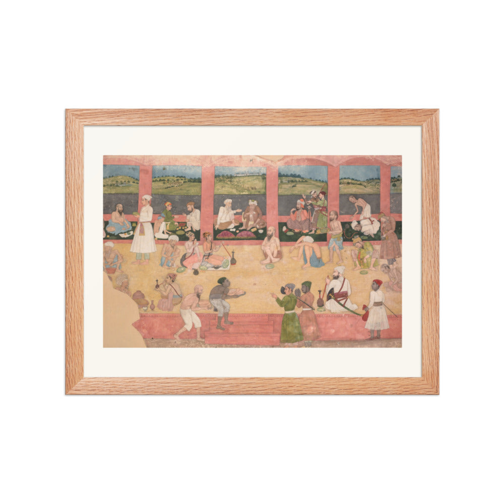 Opium Smokers Served Fruit and Bread — Restored Mughal Wall Art — view 4