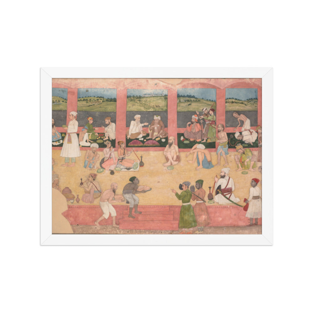 Opium Smokers Served Fruit and Bread — Restored Mughal Wall Art — view 6