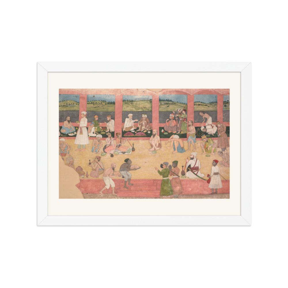 Opium Smokers Served Fruit and Bread — Restored Mughal Wall Art — view 6