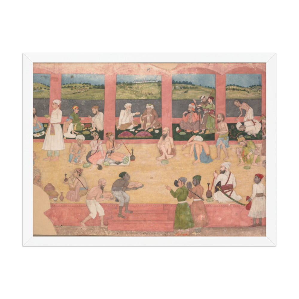 Opium Smokers Served Fruit and Bread — Restored Mughal Wall Art — view 5