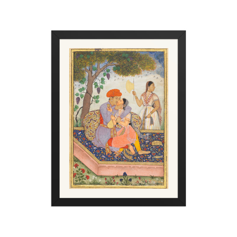 Lovers Embracing — Restored Mughal Wall Art