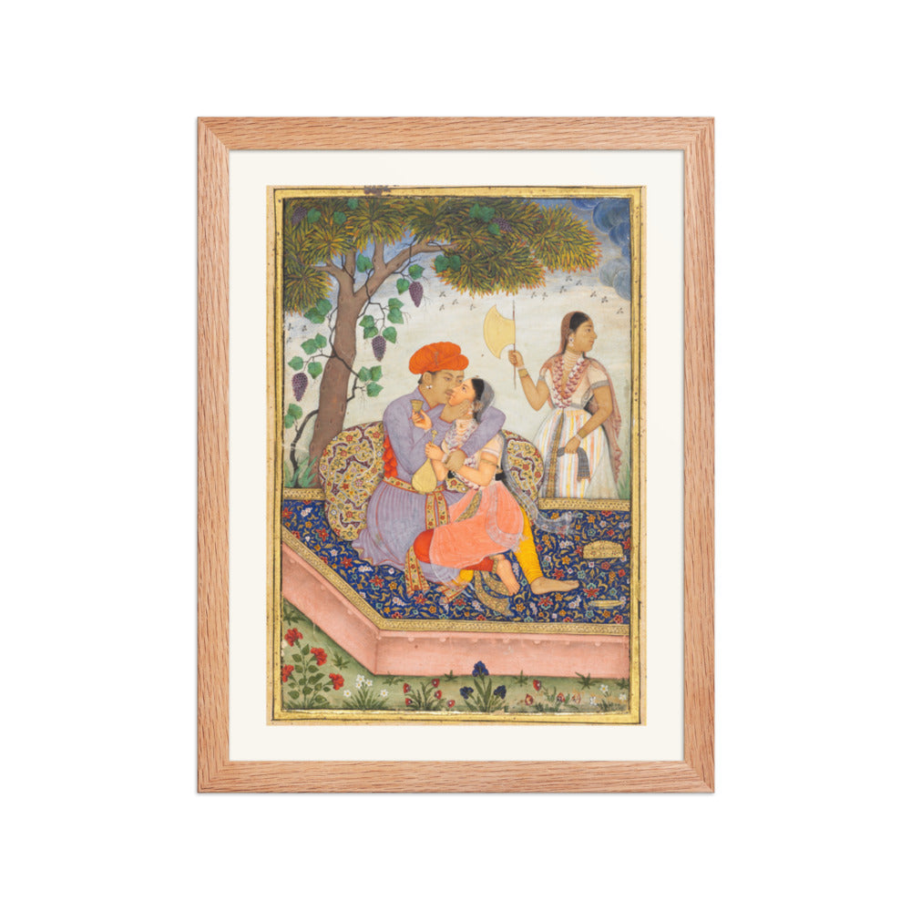 Lovers Embracing — Restored Mughal Wall Art — view 6