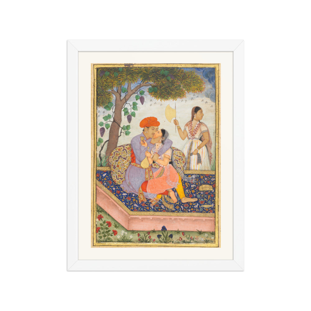 Lovers Embracing — Restored Mughal Wall Art — view 8