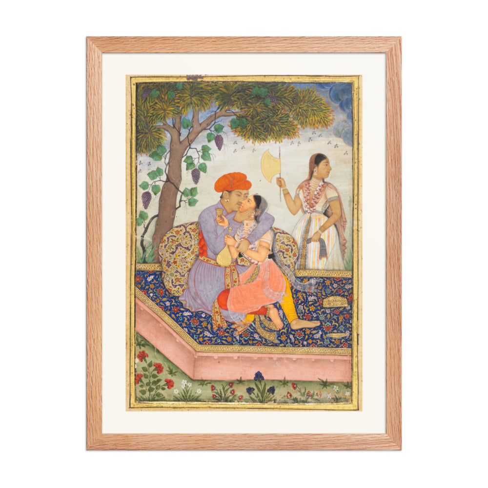 Lovers Embracing — Restored Mughal Wall Art — view 5