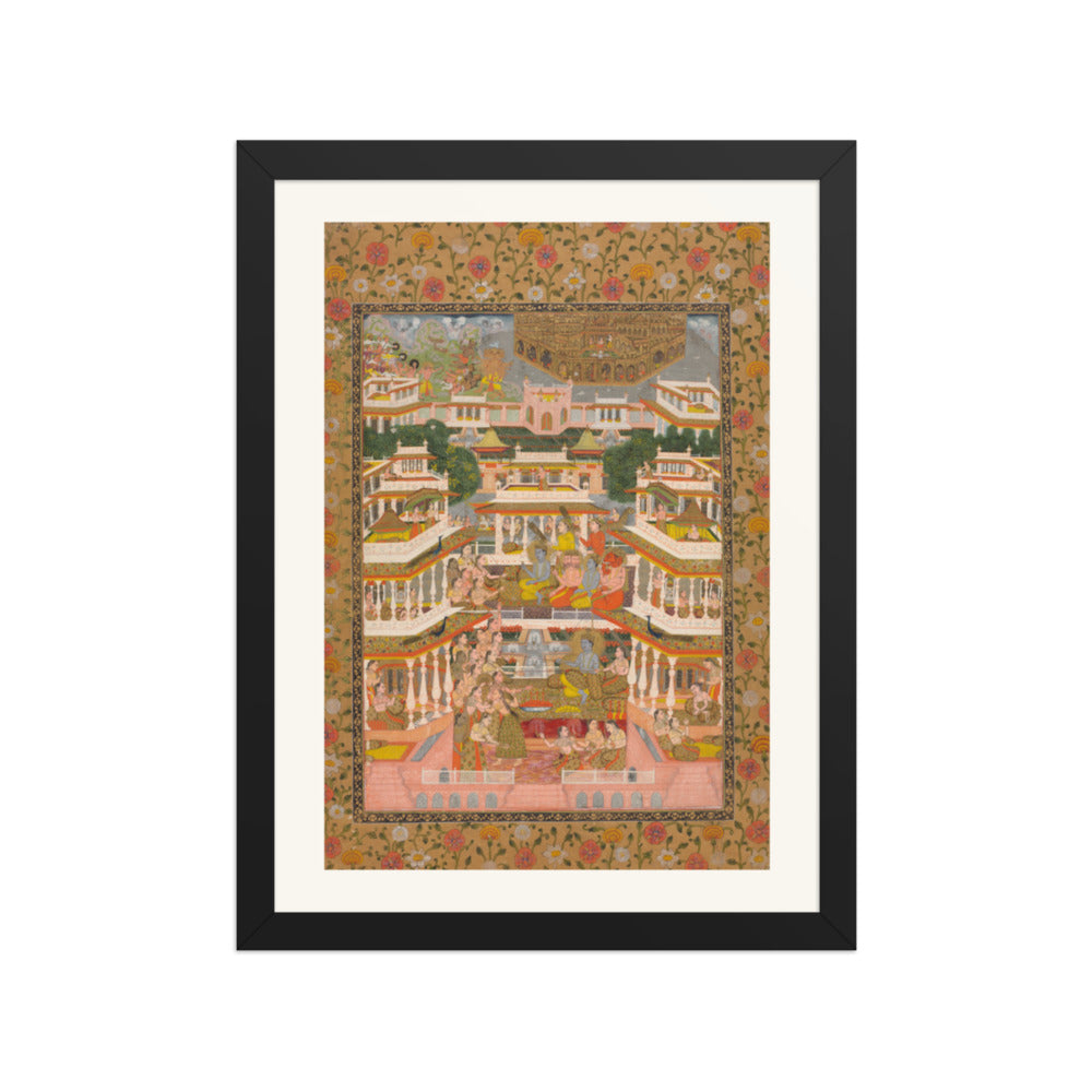 A Tiered Court Scene, by Chitarman II — Restored Mughal Wall Art — view 2