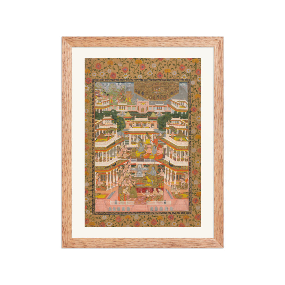 A Tiered Court Scene, by Chitarman II — Restored Mughal Wall Art — view 4